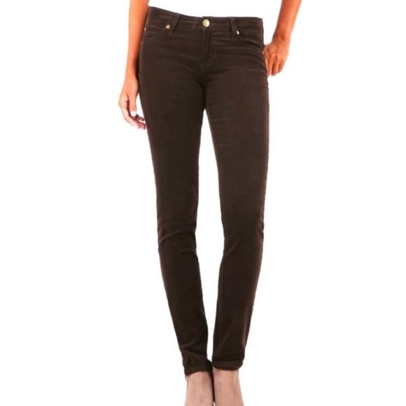 Kut from the Kloth Diana Skinny Corduroy Chocolate Brown 8 NWOT - Picture 1 of 9